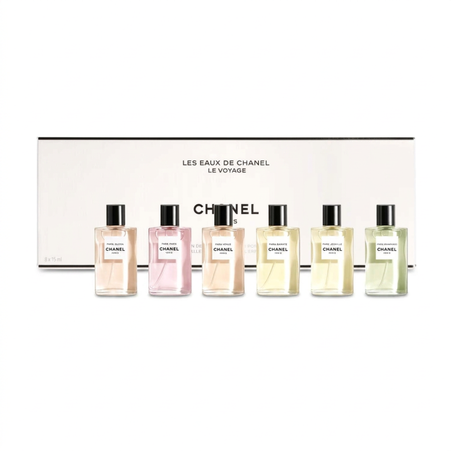 CHANEL LES EAUX Perfume Sample Set Eau De Toilette Rose Citrus 6 Piece Set Woody