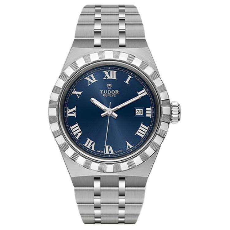 TUDOR Royal Collection Automatic Mechanical Movement Women's Watch 28mm Blue Dial Matte Steel Watch Case