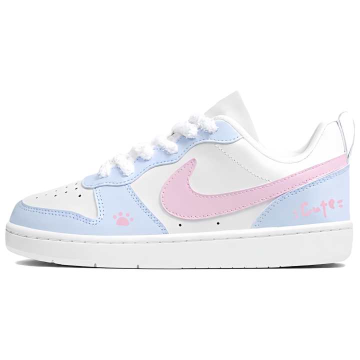 Nike Nike Court Borough Low top Skateboard Shoes Women's White Pink Blue