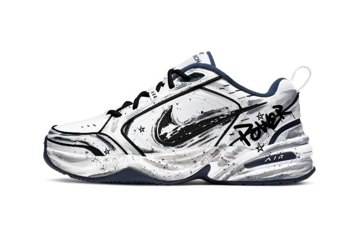 Nike Nike Air Monarch 4 Starlight Graffiti Textile, Leather Slip Resistant Abrasion Resistant Low top Chunky Sneakers Unisex