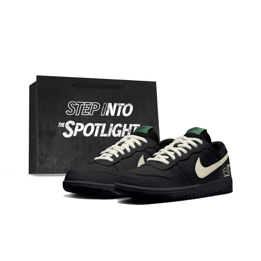 Nike Nike Big Abrasion Resistant Breathable Low top Skateboard Shoes Men's Beige Black