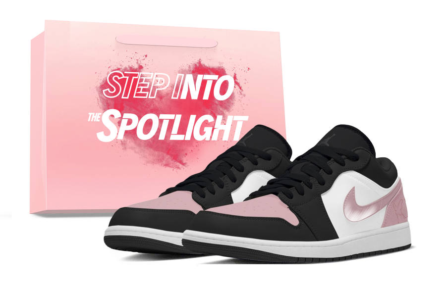 Jordan Jordan Air Jordan 1 Dirty Pink Butterfly Leather Abrasion Resistant Breathable Low top Children's Basketball Shoes Pink