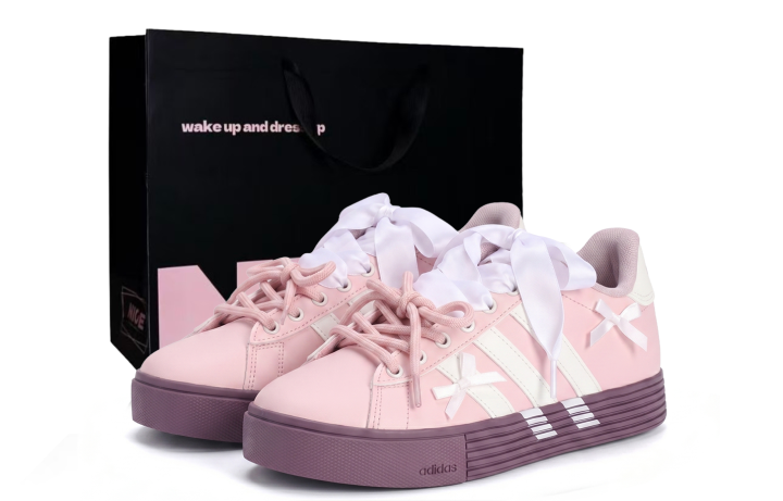 Adidas Adidas Daily 4.0 Coverage Slip Resistant Cushioning Low top Skateboard Shoes Unisex White Pink