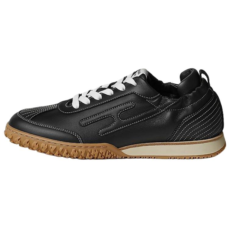 HERMES Jet Leather Low top Casual Shoes Women's Black