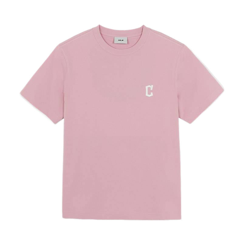 MLB T Shirts Unisex Cleveland Indians/Heather Pink Crew Neck Moderate