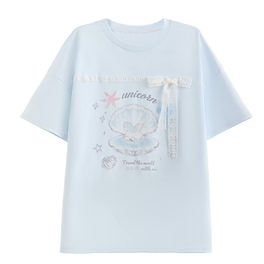 SNBL T Shirts Women's Blue 10A Antibacterial Crew Neck Moderate