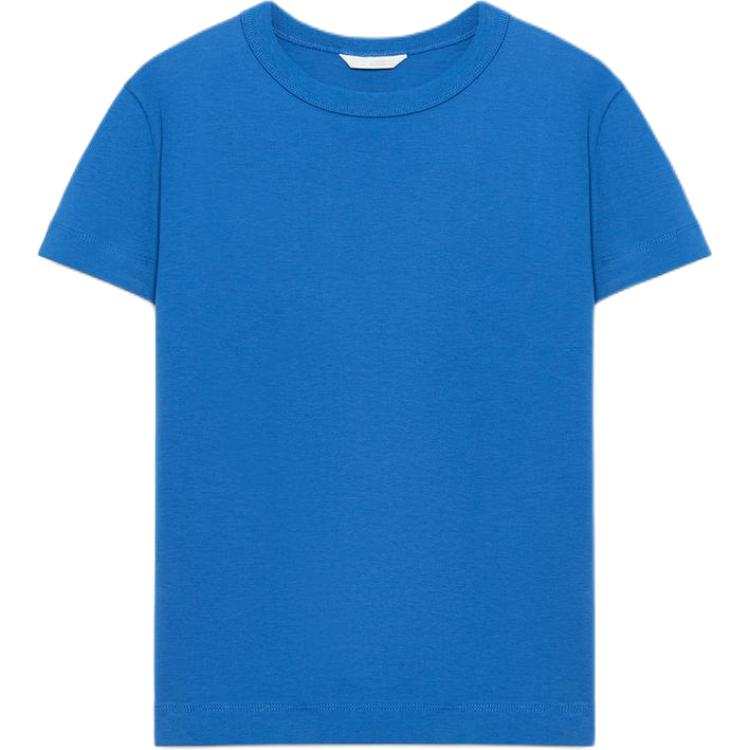 ZARA T Shirts Women's Iron Blue Crew Neck
