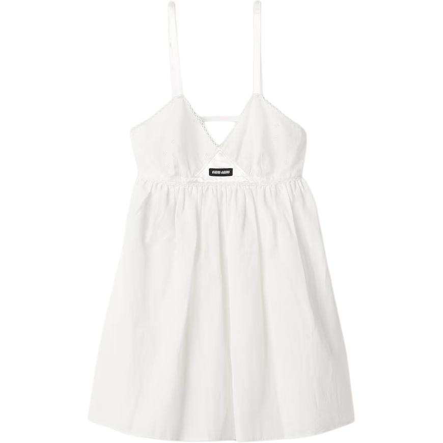 MIU MIU Slip Dresses Women's White Moderate Short Skirt Other