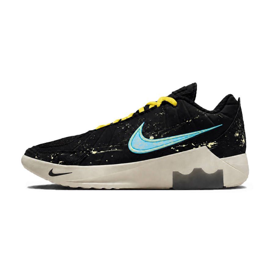 Nike Nike LEBRON WITNESS IX Slip Resistant Abrasion Resistant Coverage Mid top Basketball Shoes Men's Black Yellow
