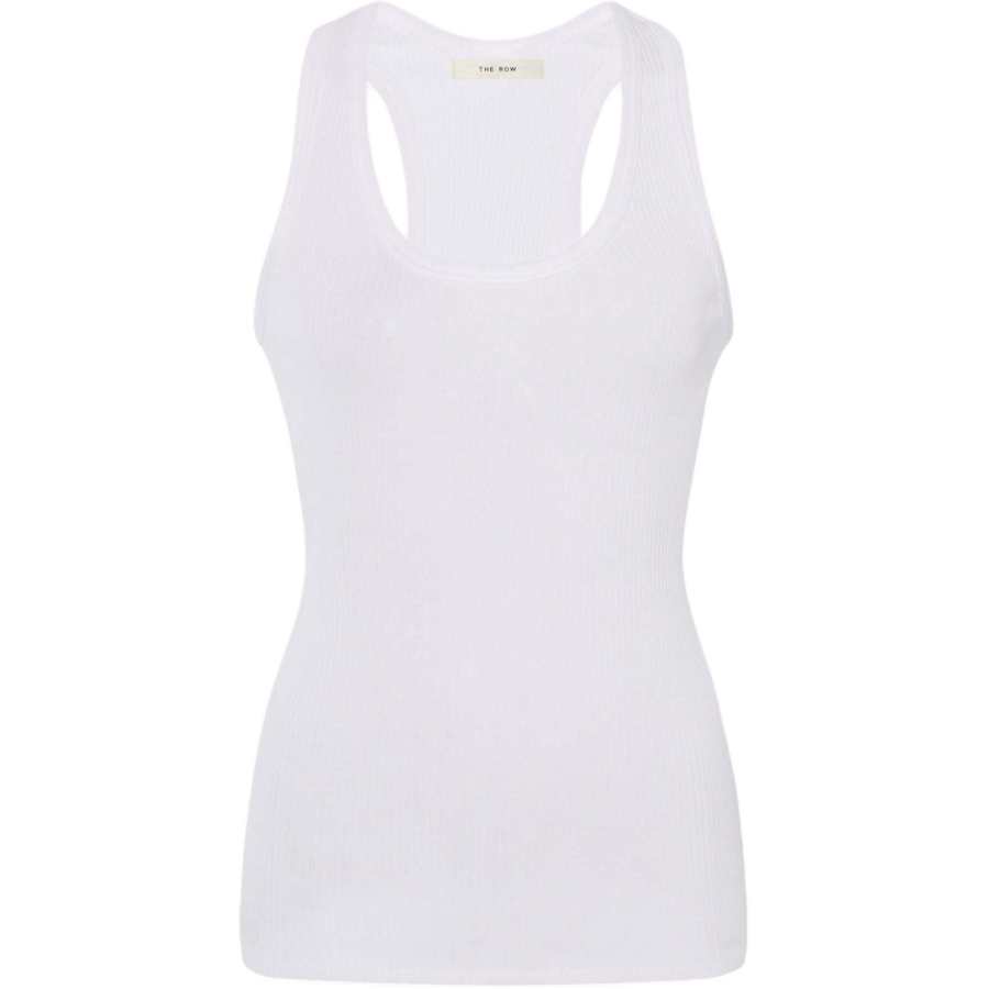 THE ROW Tank Tops Women's White Crew Neck Moderate Nipped In Waist