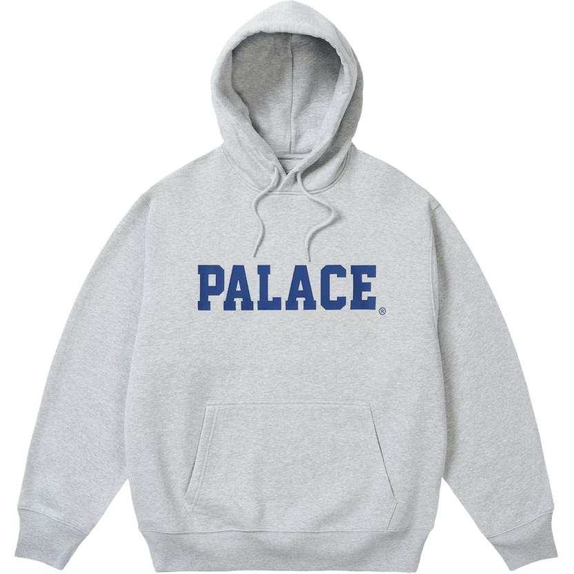 PALACE SS26 Summer Collection UNI HOOD GREY MARL Sweatshirt Unisex