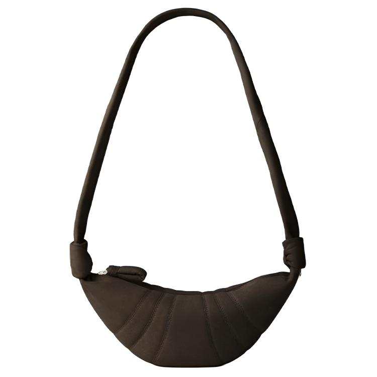 Lemaire Croissant Cow Leather Croissant Bag, Shoulder Bag Small Women's Ebony Brown