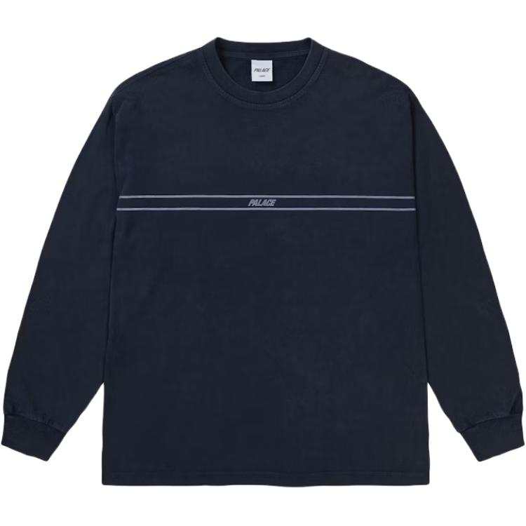 PALACE 2026 SS26 Drop3 Summer Collection PIGMENT FONT LONGSLEEVE NAVY T Shirt Unisex