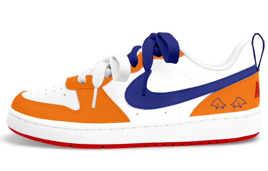 Nike Nike Court Borough Orange Blue Claw Synthetic Leather Kids' Skateboarding Shoes Blue Teenagers