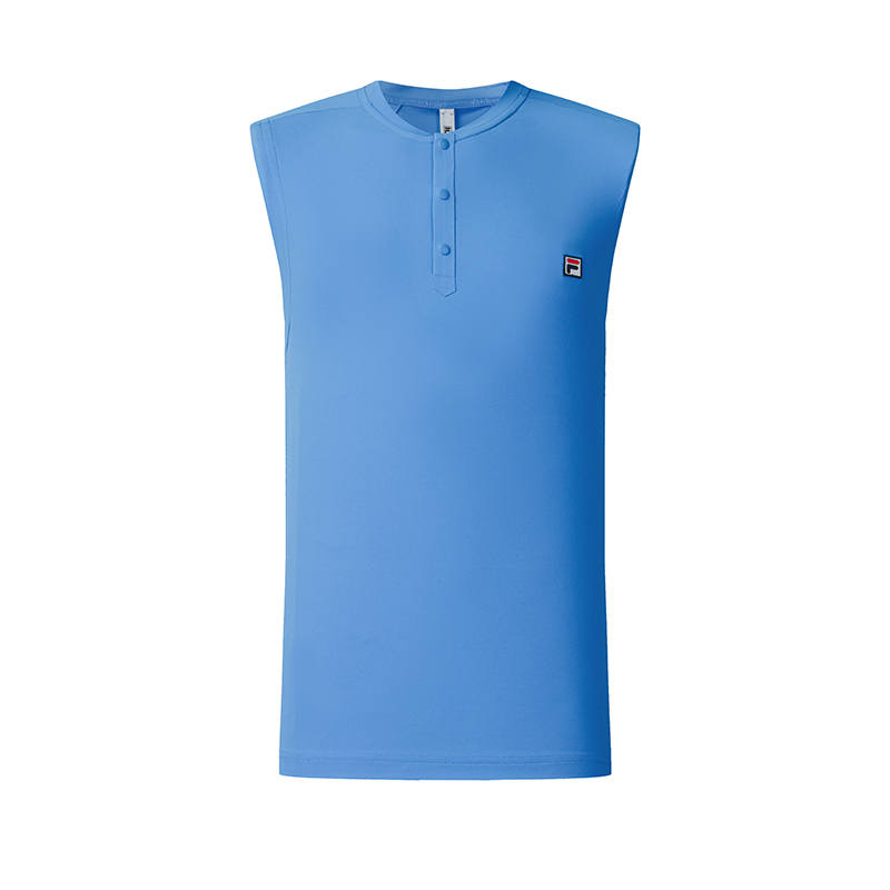 FILA Tennis Tank Tops Men's Sparkling Blue Crew Neck Moderate Other