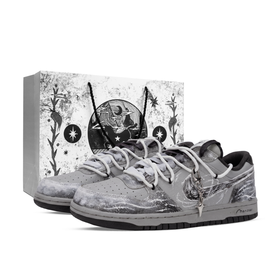 Nike Nike Big Stars, Monsters Lab Low top Skateboard Shoes Unisex Black White Gray