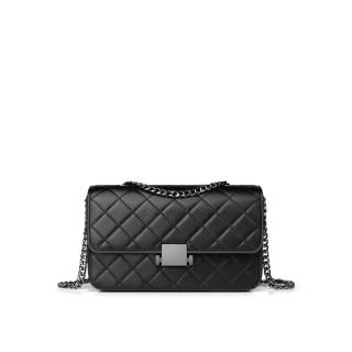INJOYLIFE Top Grain Vegetable Tanned Sheepskin Shoulder Bag, Crossbody Bag Women's Black