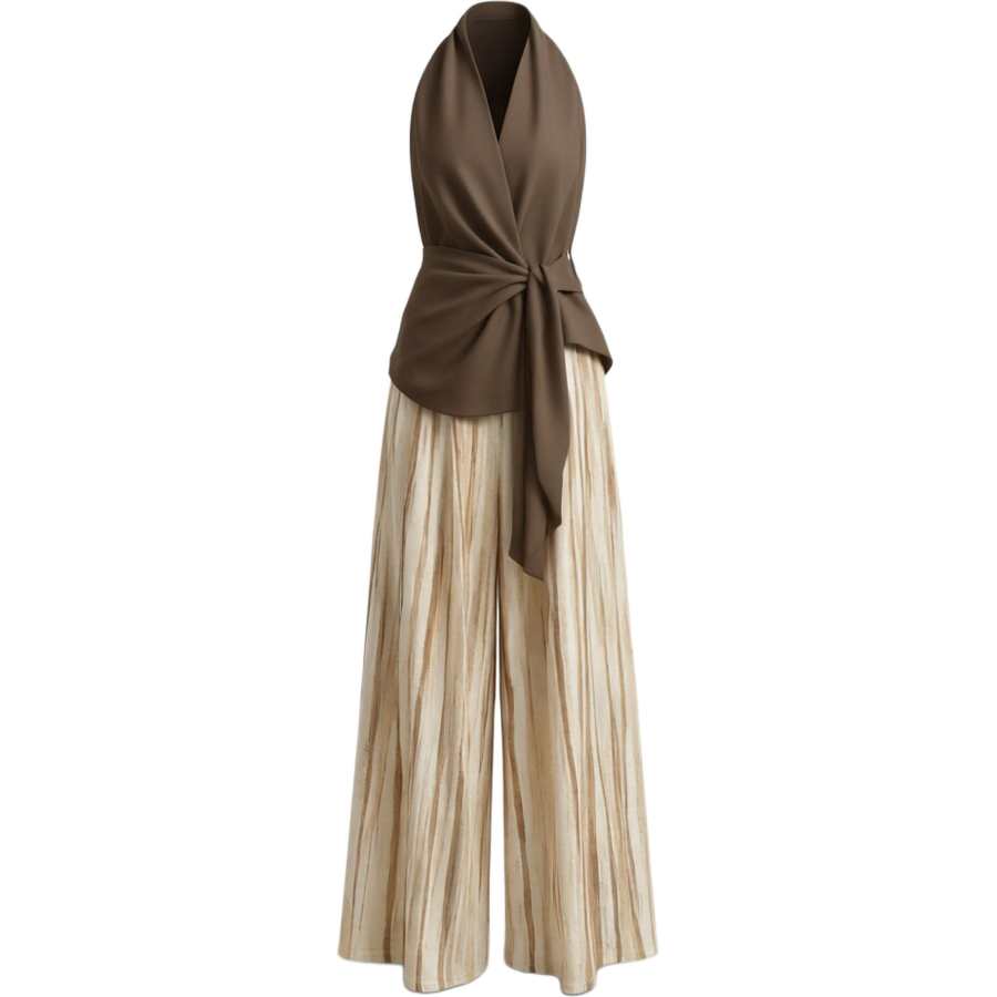 CHARM GLOW Casual Suits Women's Halter Thin