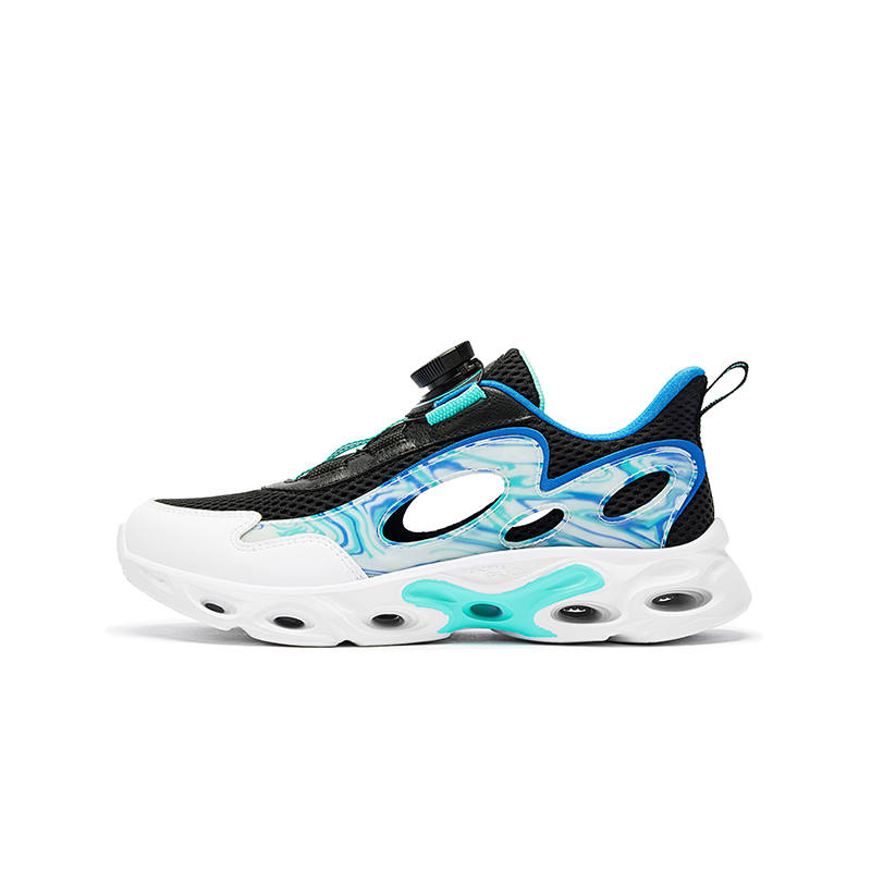 XTEP Slip Resistant Cushioning Abrasion Resistant Breathable Low top Running Shoes Black White Blue Unisex
