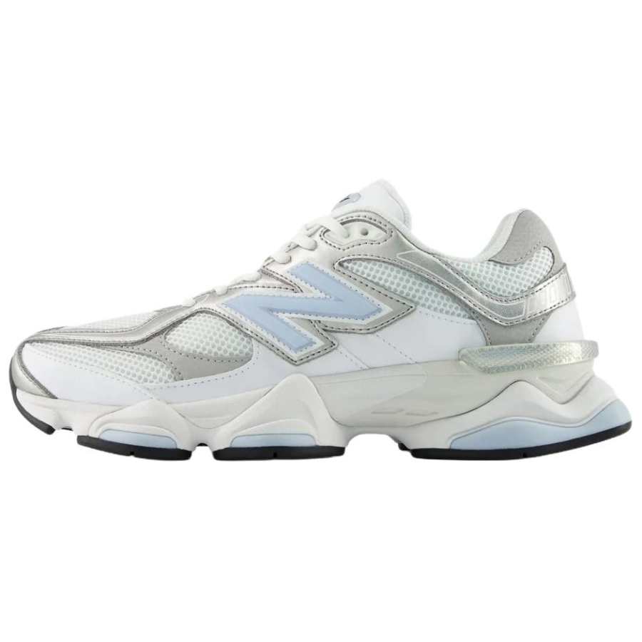 New Balance New Balance NB 9060 Synthetic Leather Breathable Support Running Shoes Unisex White Silver
