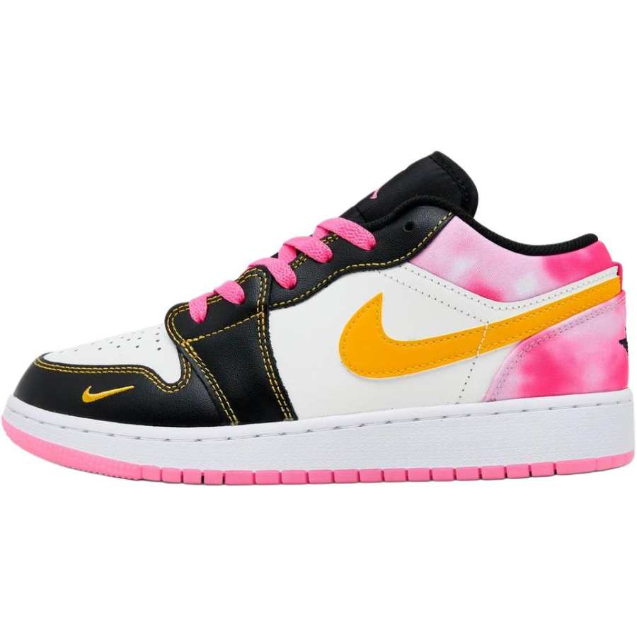 Jordan Jordan Air Jordan 1 Breathable Low top Children's Basketball Shoes Black White Pink Teenagers