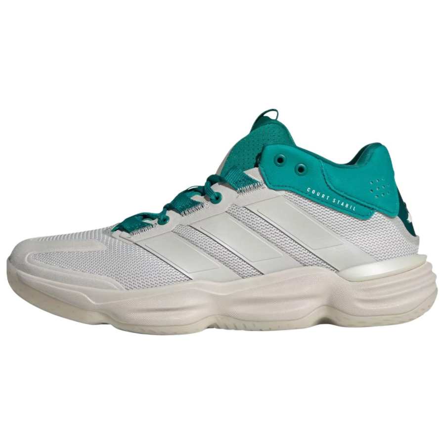 Adidas Adidas COURT STABIL Abrasion Resistant Breathable Mid top Volleyball Shoes Men's Gray Green