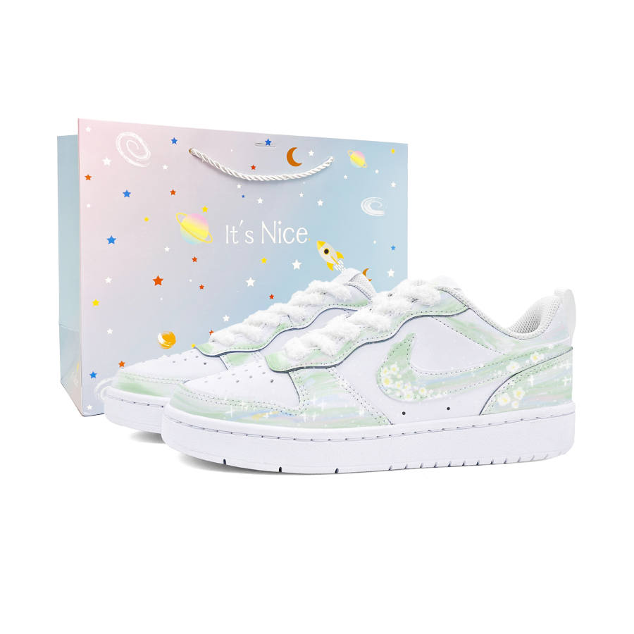 Nike Nike Court Borough Cyan Pu Low top Skateboard Shoes Women's White Green