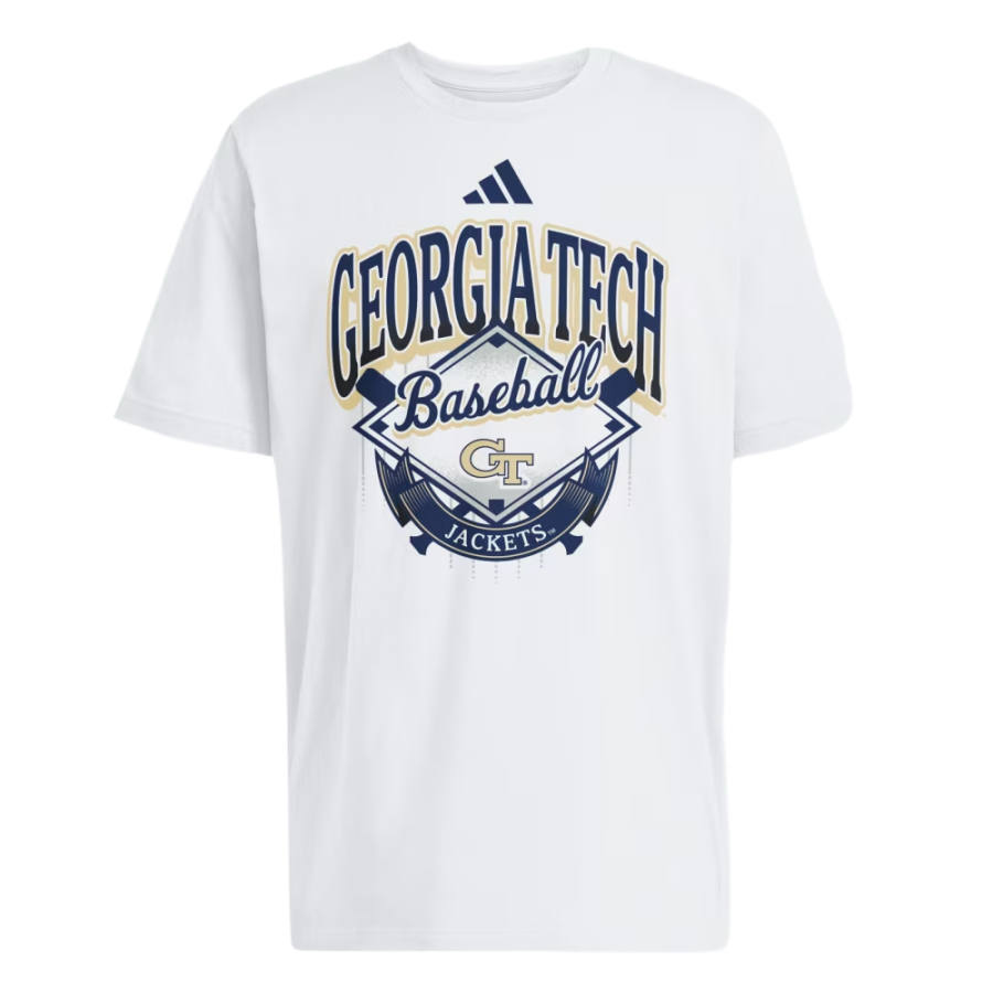 Adidas Adidas T Shirts Men's White/Ncaa Gat 716 2 Crew Neck Moderate