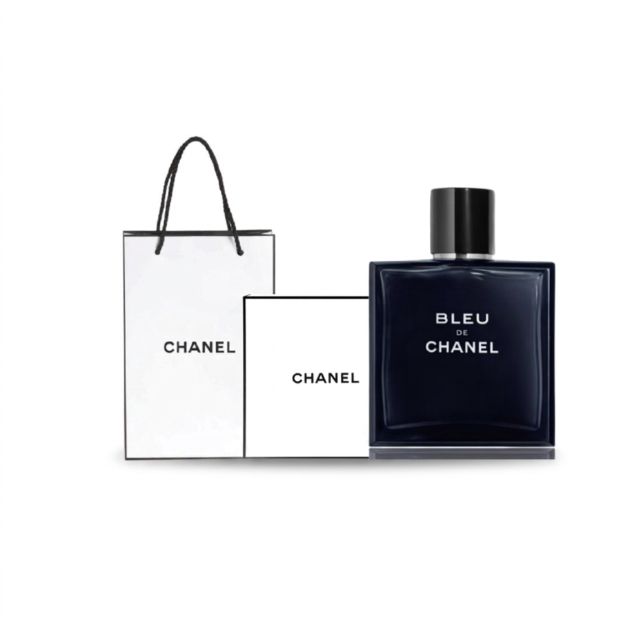 CHANEL Cerulean Men's Perfume Box+Shopping Bag Clothing Sets Woody Eau De Toilette
