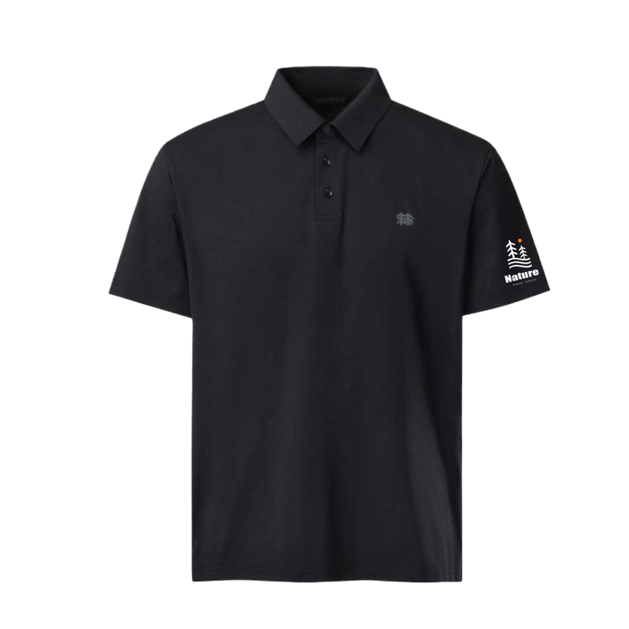 KOLON SPORT Polo Shirts Unisex Black Polo Collar Moderate Straight Fit