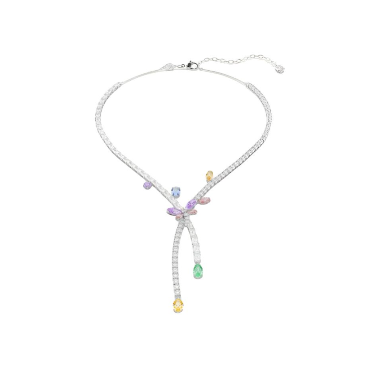 Swarovski Synthetic Cubic Zirconia Necklaces Unisex Silver