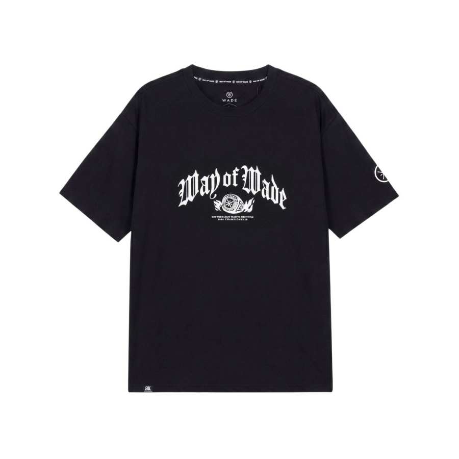Li-Ning Li Ning T Shirts Men's Black Crew Neck Moderate Straight Fit