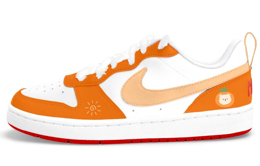 Nike Nike Court Borough Sunshine Orange Bear Low top Kids' Skateboarding Shoes Orange Teenagers