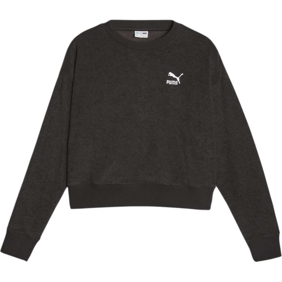 PUMA Sweatshirts Women's Black Crew Neck Moderate