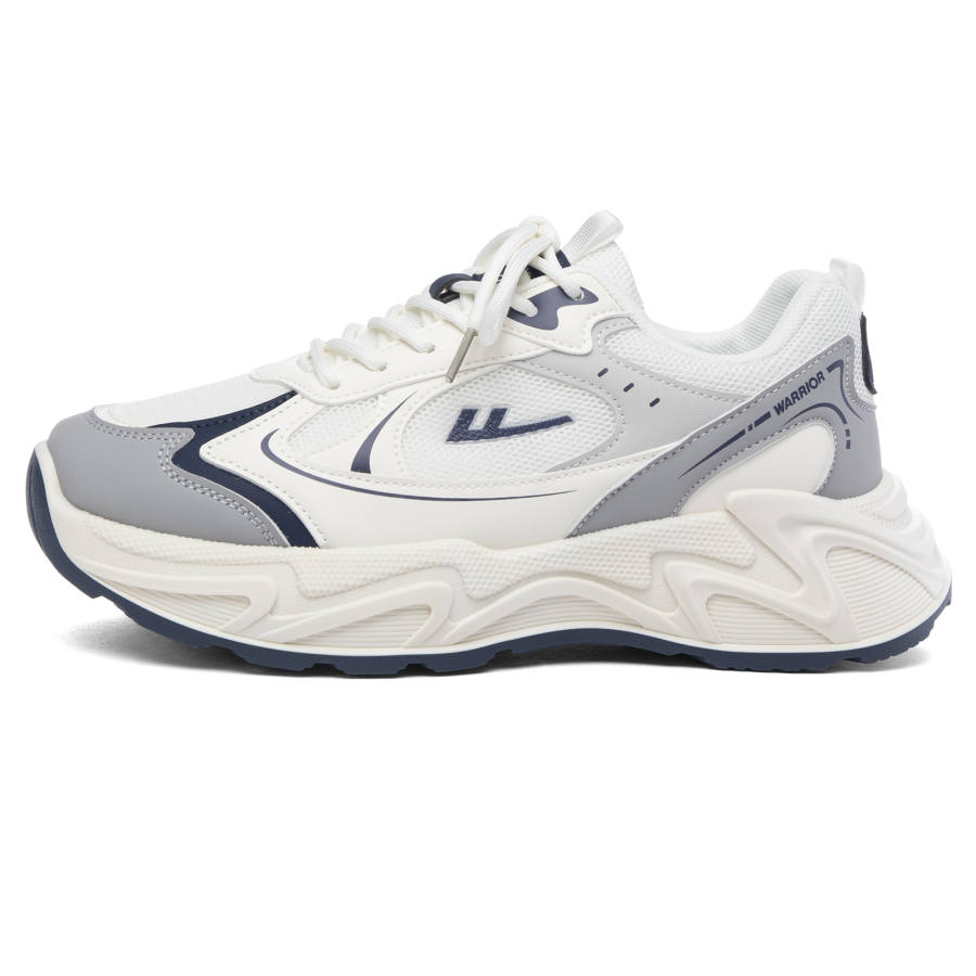 WARRIOR Cushioning Slip Resistant Low top Chunky Sneakers Men's Beige Gray Dark Blue