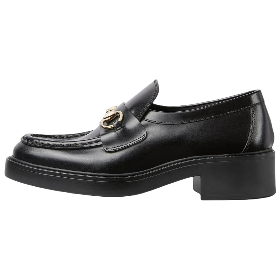 GUCCI Horsebit Leather Loafers 4.5cm Women's Black