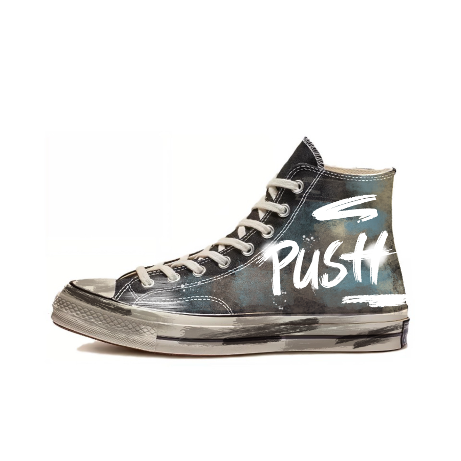 Converse Chuck 70 Mechanical Spirit, Fleeting Life Sketch High top Canvas Shoes Unisex Gray Blue