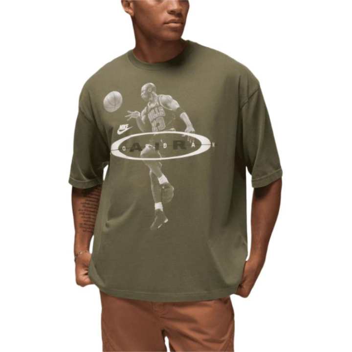 Jordan Jordan T Shirts Men's Green Crew Neck Moderate