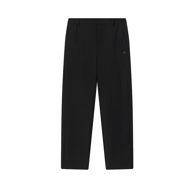FILA WHITE Casual Pants Men's Jet Black Moderate Straight Fit Pants