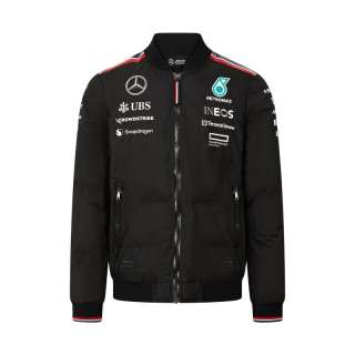 Mercedes-Benz Mercedes Benz Puffer Jackets Men's Black Baseball Collar Moderate Pilot Puffer Jacket