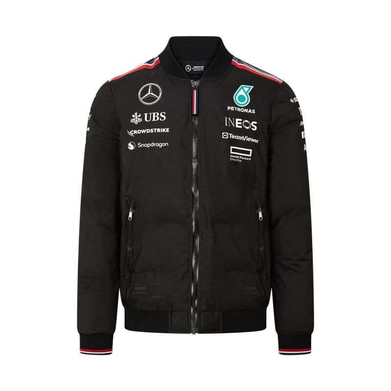 Mercedes-Benz Mercedes Benz Puffer Jackets Men's Black Baseball Collar Moderate Pilot Puffer Jacket