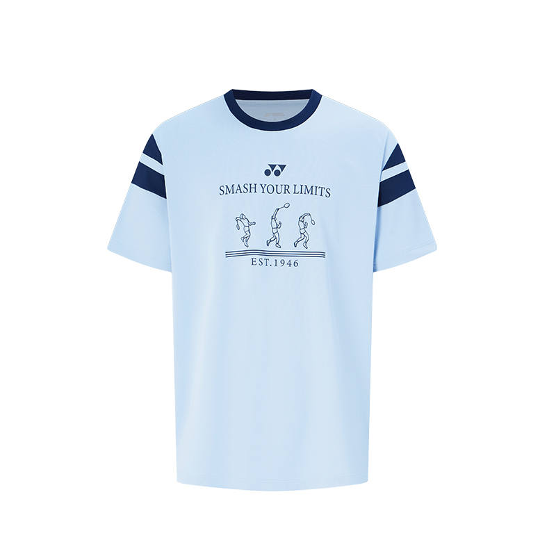 YONEX T Shirts Men's Blue Pearl Crew Neck Thin Straight Fit