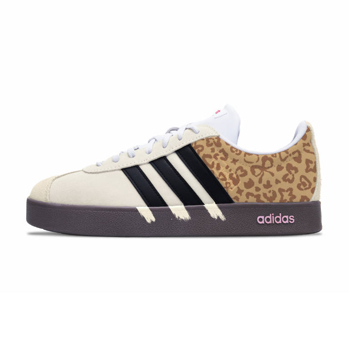 Adidas Adidas Vl Court Classic Leopard Print Milk Coffee Suede Slip Resistant Abrasion Resistant Low top German Army Trainers