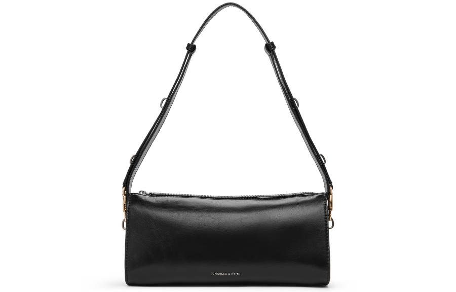 CHARLES&KEITH Pu Pillow Bag One Shoulder Bag Small Women's Vintage Tanned/Black