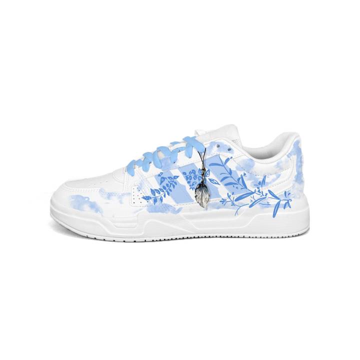 Adidas Adidas LITE BALLER Pu Slip Resistant Cushioning Abrasion Resistant Low top Skateboard Shoes Men's Blue White