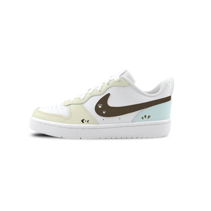 Nike Nike Court Borough Lime Cocoa Slip Resistant Abrasion Resistant Support Kids' Skateboarding Shoes White Unisex