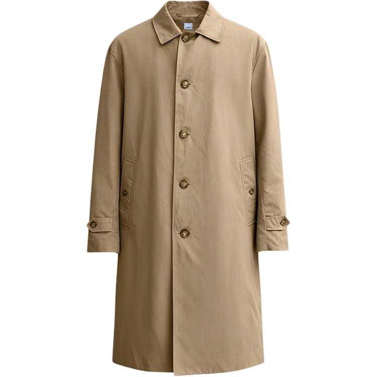 Burberry Trench Coats Men's Dark Beige Lapel Moderate