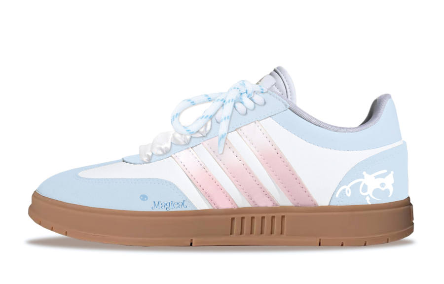 Adidas Adidas Gradas Slip Resistant Abrasion Resistant Low top Skateboard Shoes Unisex White Blue Pink