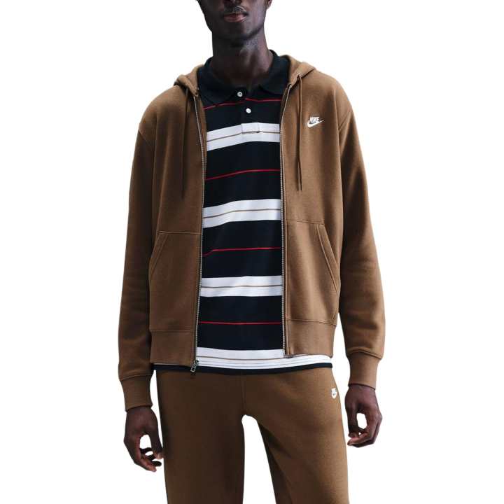 Nike Nike Club Sweatshirts Men's Moss Brown Hooded Non Detachable Moderate