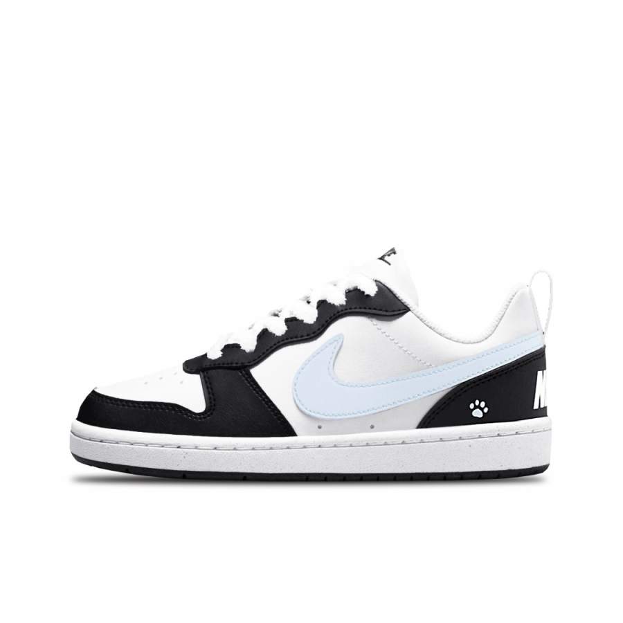 Nike Nike Court Borough Ice Blue Cat Paw EVA Low top Kids' Skateboarding Shoes Black Blue Teenagers